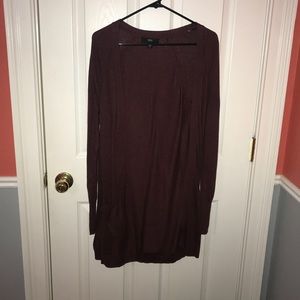 Long Burgundy Cardigan
